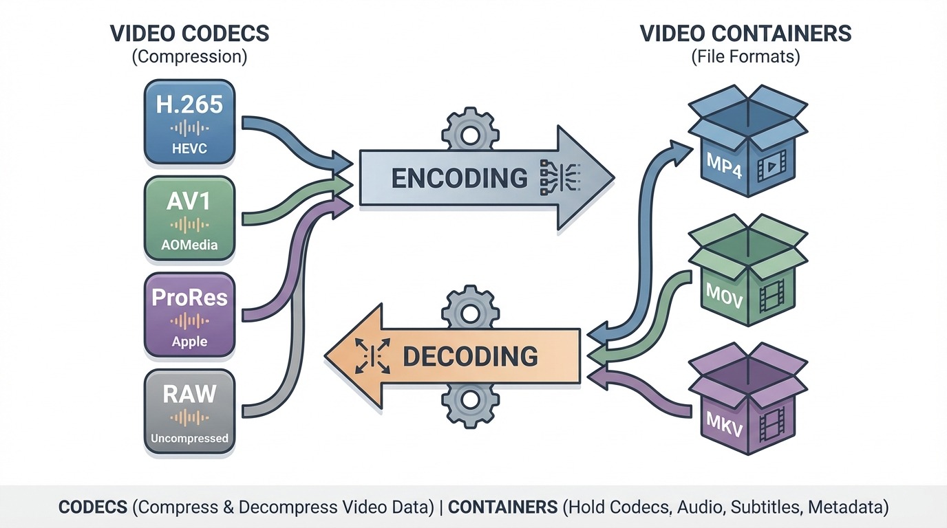 découvrez la bible des codecs et formats vidéo : guide complet pour tout comprendre sur h.265, prores, raw, av1 et bien plus, pour maîtriser l'univers de la vidéo numérique.